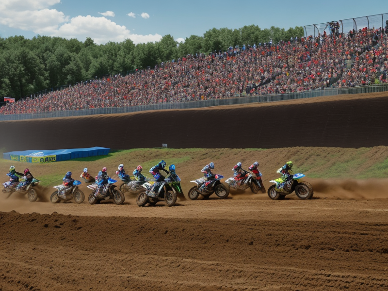 Images of motocross races and training sessions in Virginia. in Photorealism style