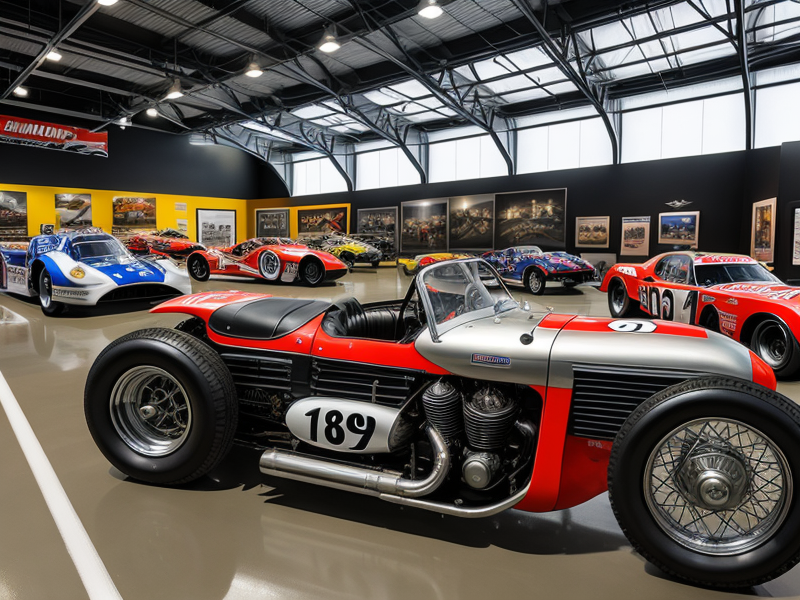 Images from inside Virginia's motorsport museums, featuring exhibits and historical artifacts.
 in Photorealism style