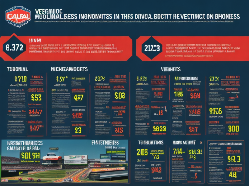 Infographic showing economic boosts to local businesses during Virginia motorsport events. in Photorealism style