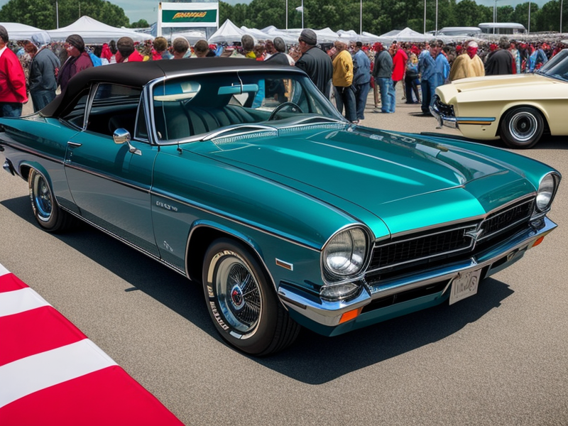 Images from Virginia car shows, featuring rows of showcased vehicles and crowds. in Photorealism style