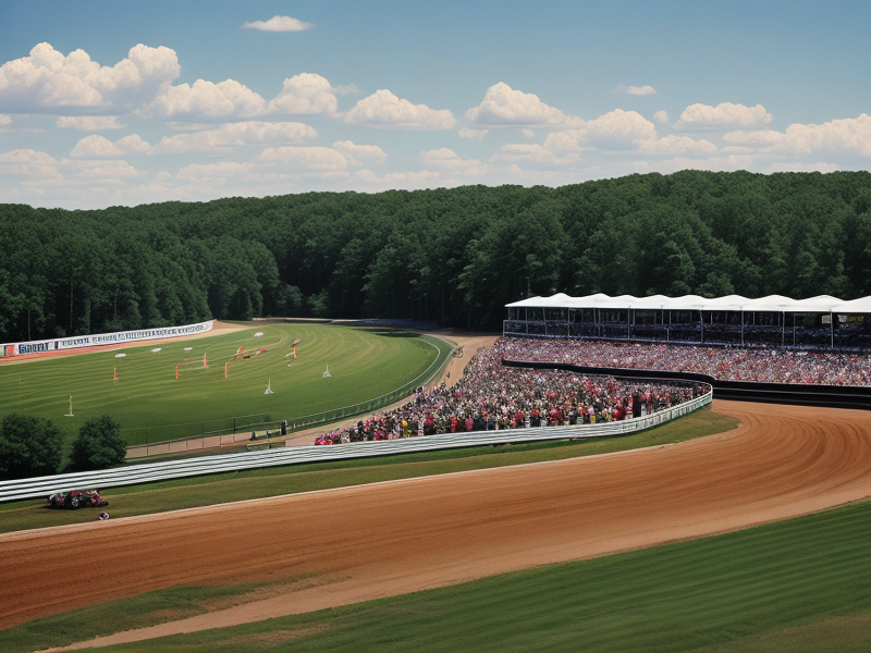 Images of historic Virginia race tracks, with old racing posters and memorabilia. in Photorealism style