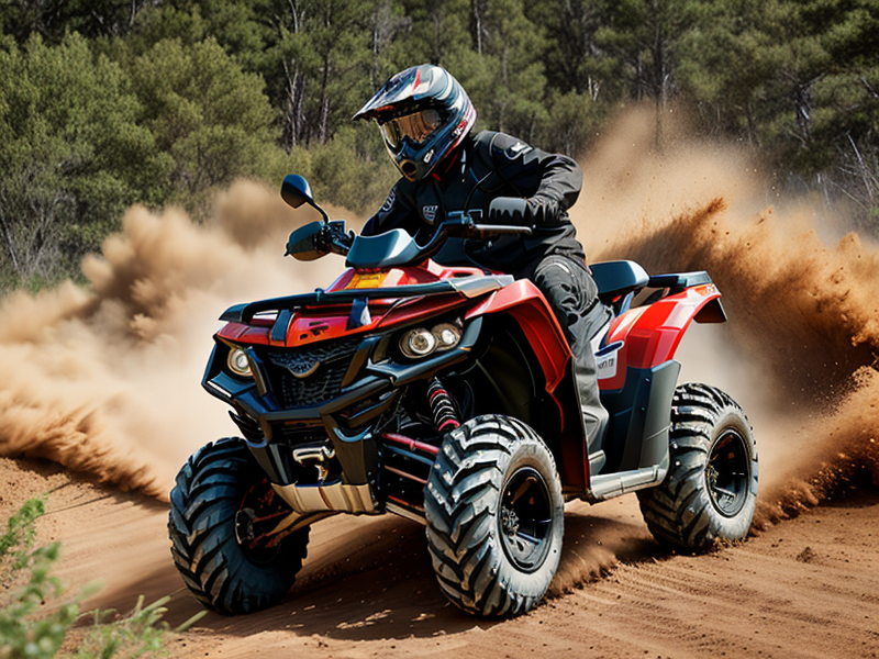 High-energy images of ATVs and UTVs racing in Virginia. in Photorealism style