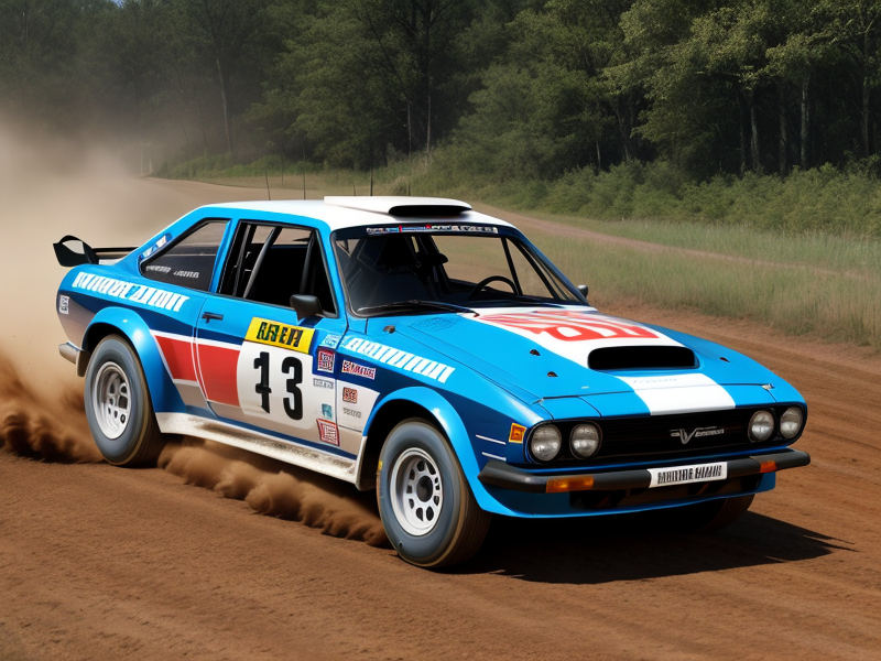 Images of rally cars racing on Virginia roads and dirt tracks.
 in Photorealism style